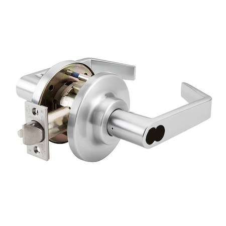 Grade 1 Cylindrical Lock, 70-Classroom, LR-Lever, Satin Chrome, 2-3/4 Inch Backset, Schlage LFIC